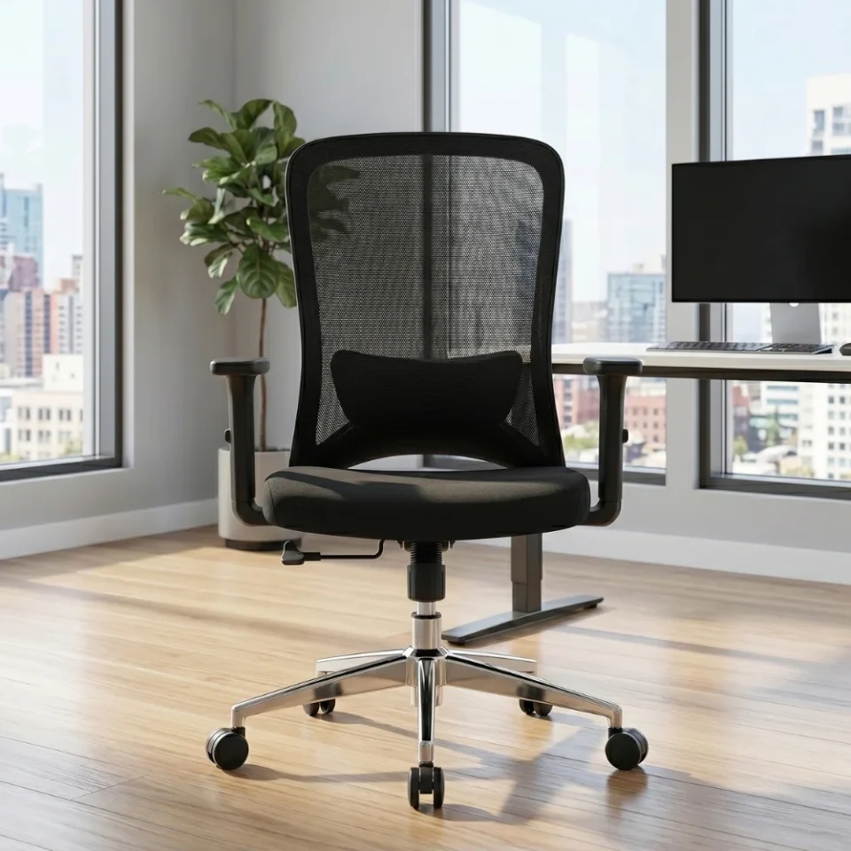 Sammy Medium Back Office Chair – Black