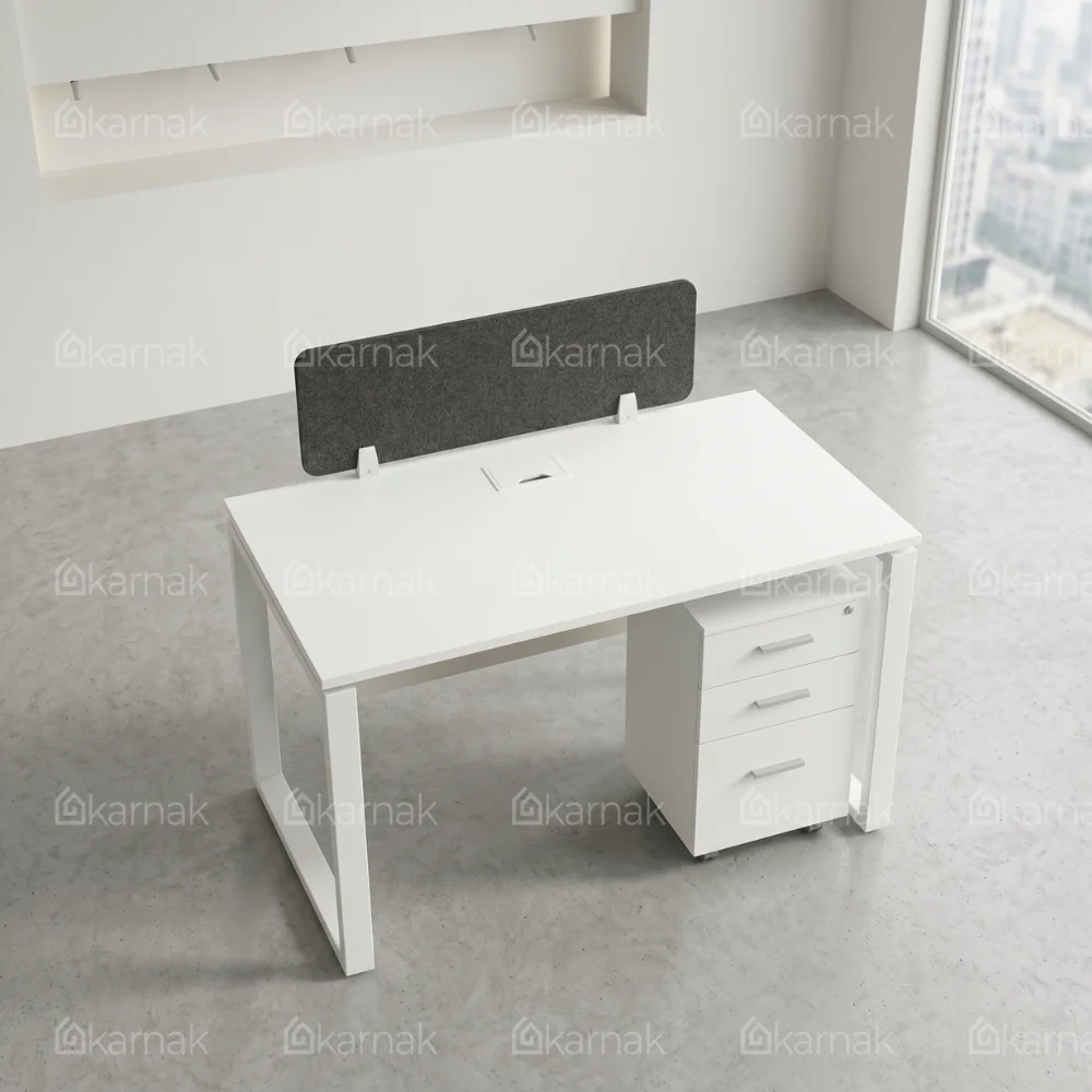 Single Person Trendora Workstation -White