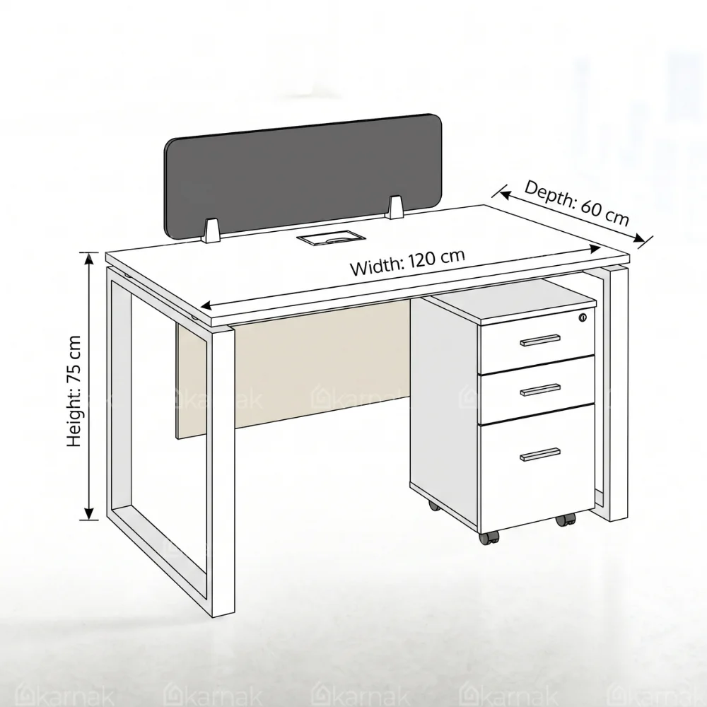 Single Person Trendora Workstation -White