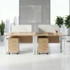 Trendora Two Person Workstation – Oak & White