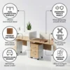 Trendora Two Person Workstation – Oak & White
