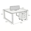 Trendora Two Person Workstation – White