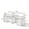 Trendora Two Person Workstation – Oak & White