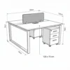 Trendora Two Person Workstation – White