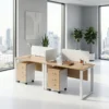 Trendora Two Person Workstation – Oak & White