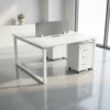 Trendora Two Person Workstation – White