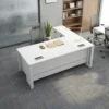 Urbanura L-Shape Office Table – White
