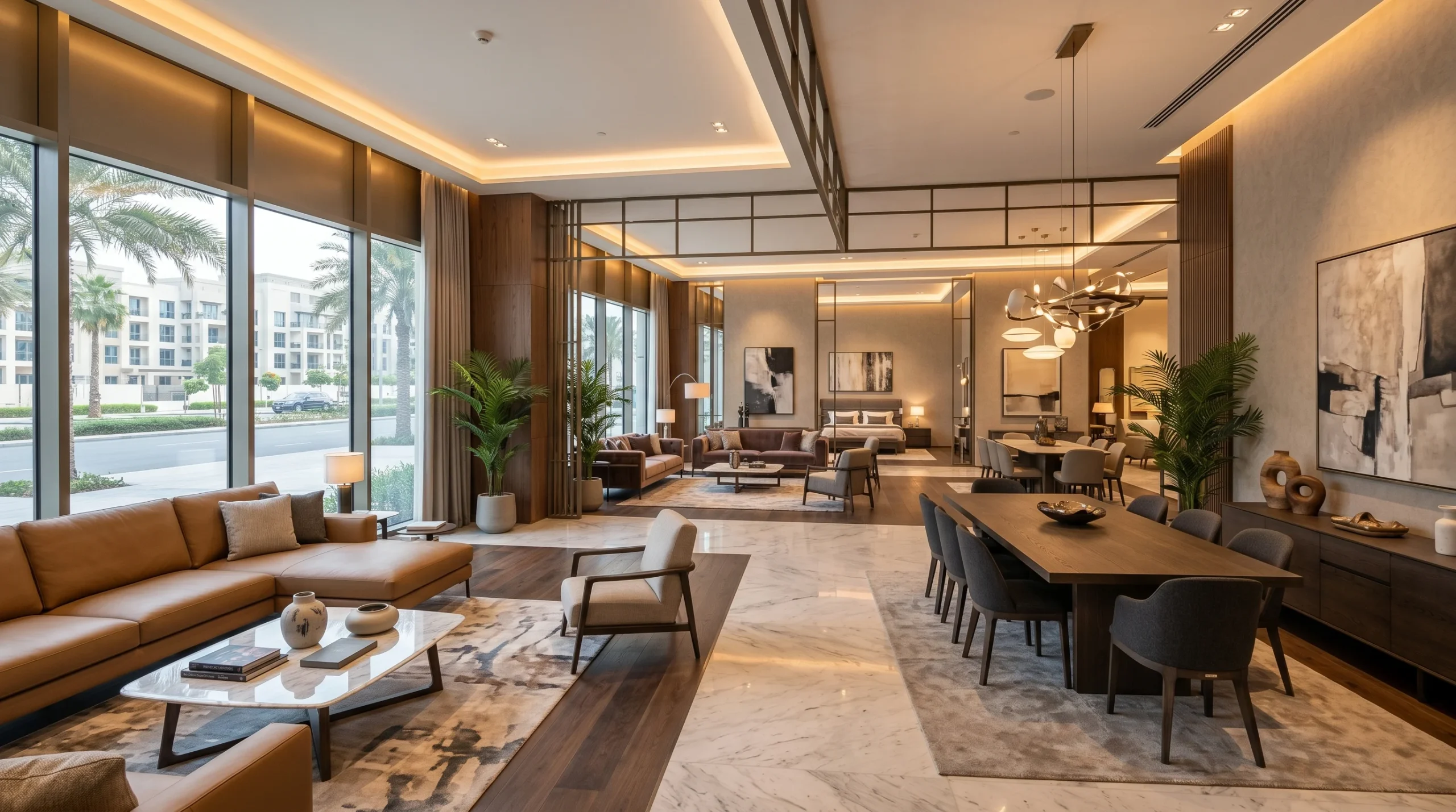 Top furniture showrooms in UAE — families browsing room settings